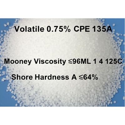 Volatile 0.75% CPE 135A with Mooney Viscosity ≤96ML 1 4 125C and Shore Hardness A ≤64%
