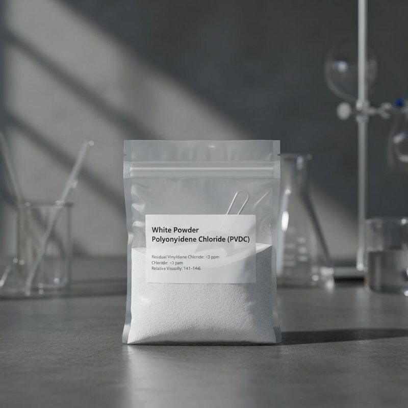 White Powder Polyvinylidene Chloride PVDC Residual Vinylidene Chloride ppm Chloride ppm Below 3 and Relative Viscosity 141 to 146
